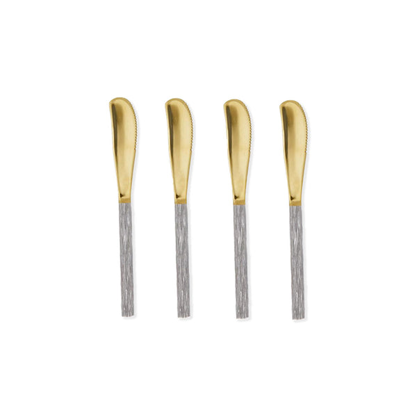 Blue Pheasant Harrison Silver Faux Bois/Polished Gold Spreaders