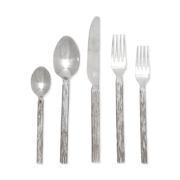 Blue Pheasant Harrison Silver Faux Bois Flatware Set