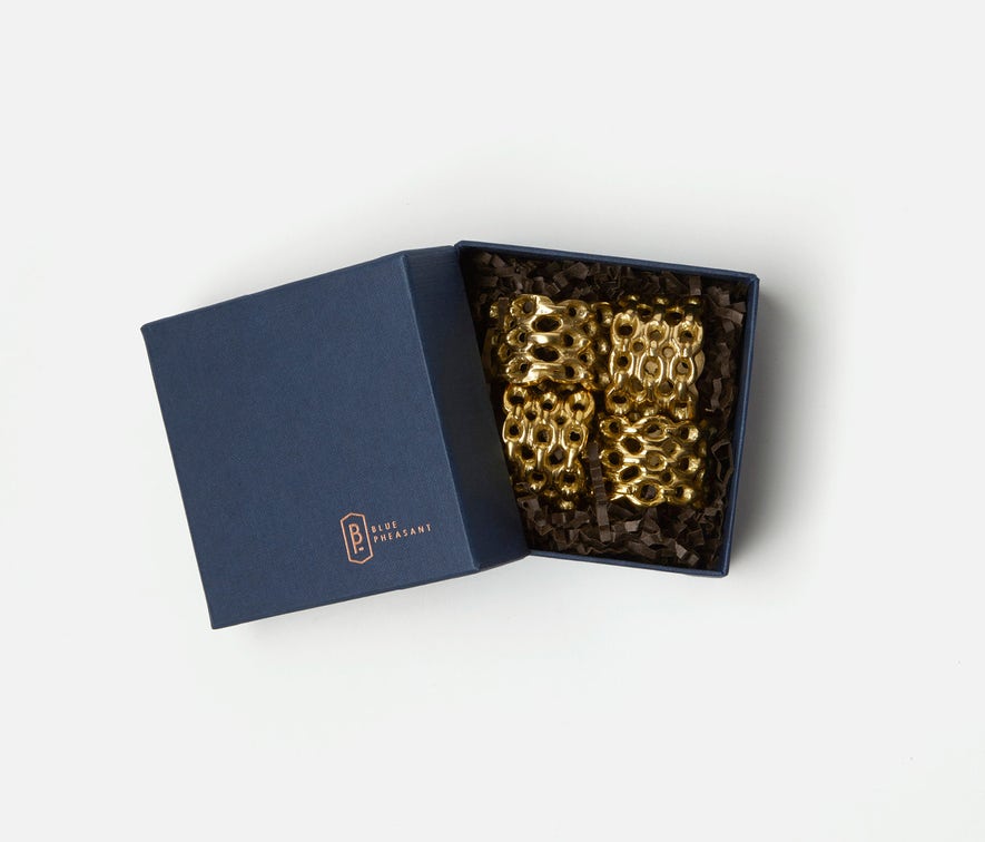 Blue Pheasant Keon Chain Napkin Ring - Set of 4