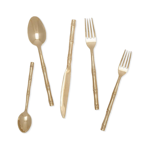 Blue Pheasant Liliana Polished Gold Flatware Set