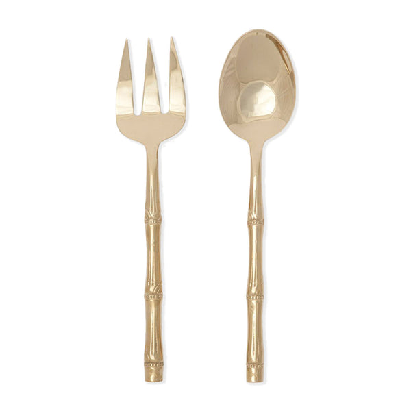 Blue Pheasant Liliana Polished Gold 2-Piece Serving Set