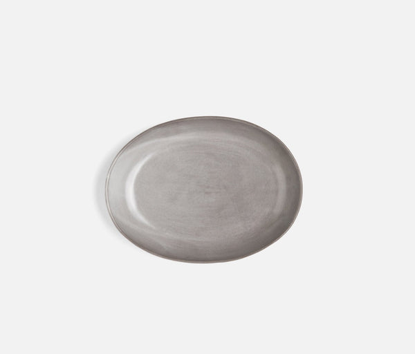 Blue Pheasant Marcus Small Oval Serving Platter - Cement Glaze