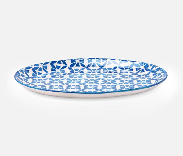 Blue Pheasant Ojai Small Blue Mosaic Patterned Serving Platter