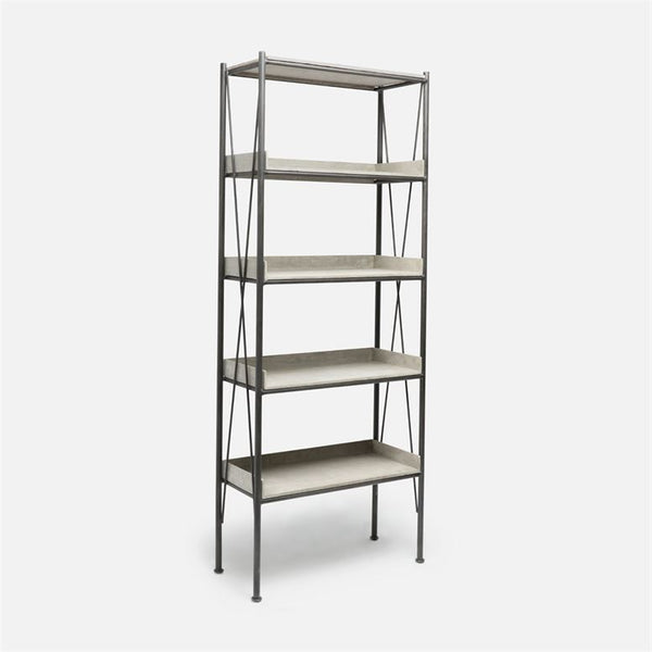 Made Goods Wesley Metal Bookshelf With Concrete Shelving