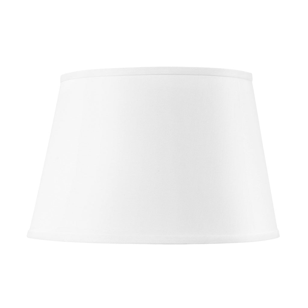White Linen Shade With Nickel - 16 Inch