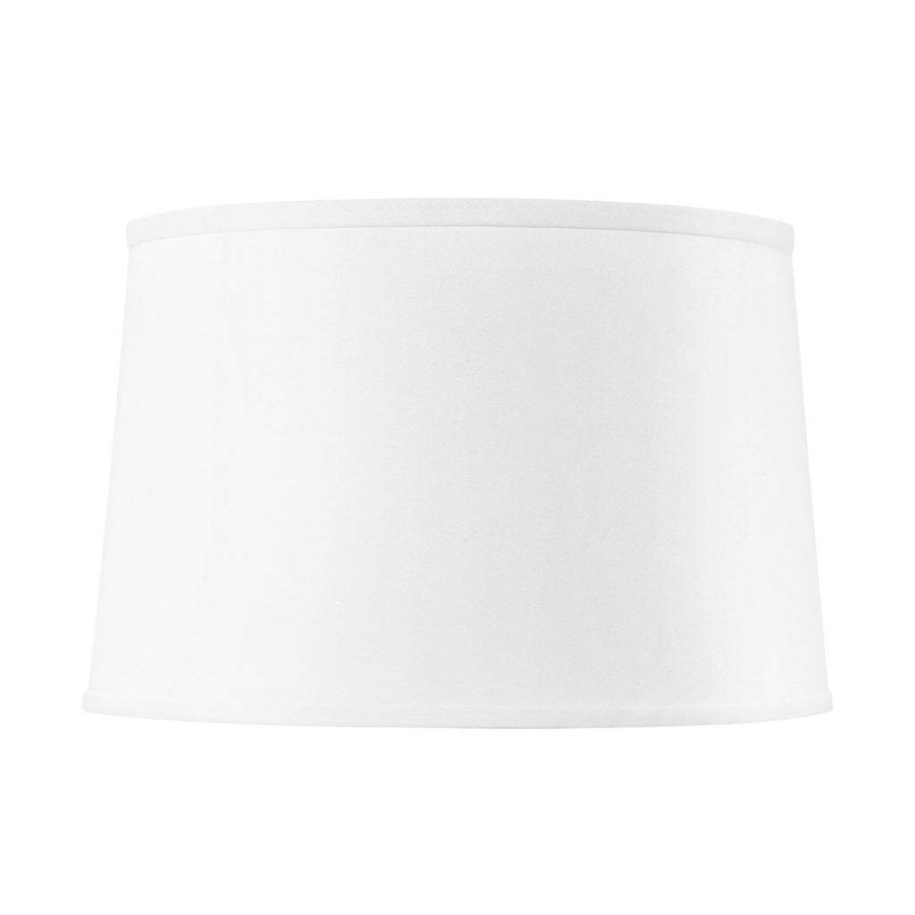 White Linen Shade With Nickel - 17 Inch