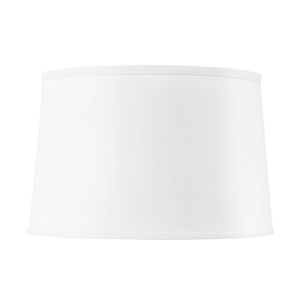 White Linen Shade With Nickel - 17 Inch