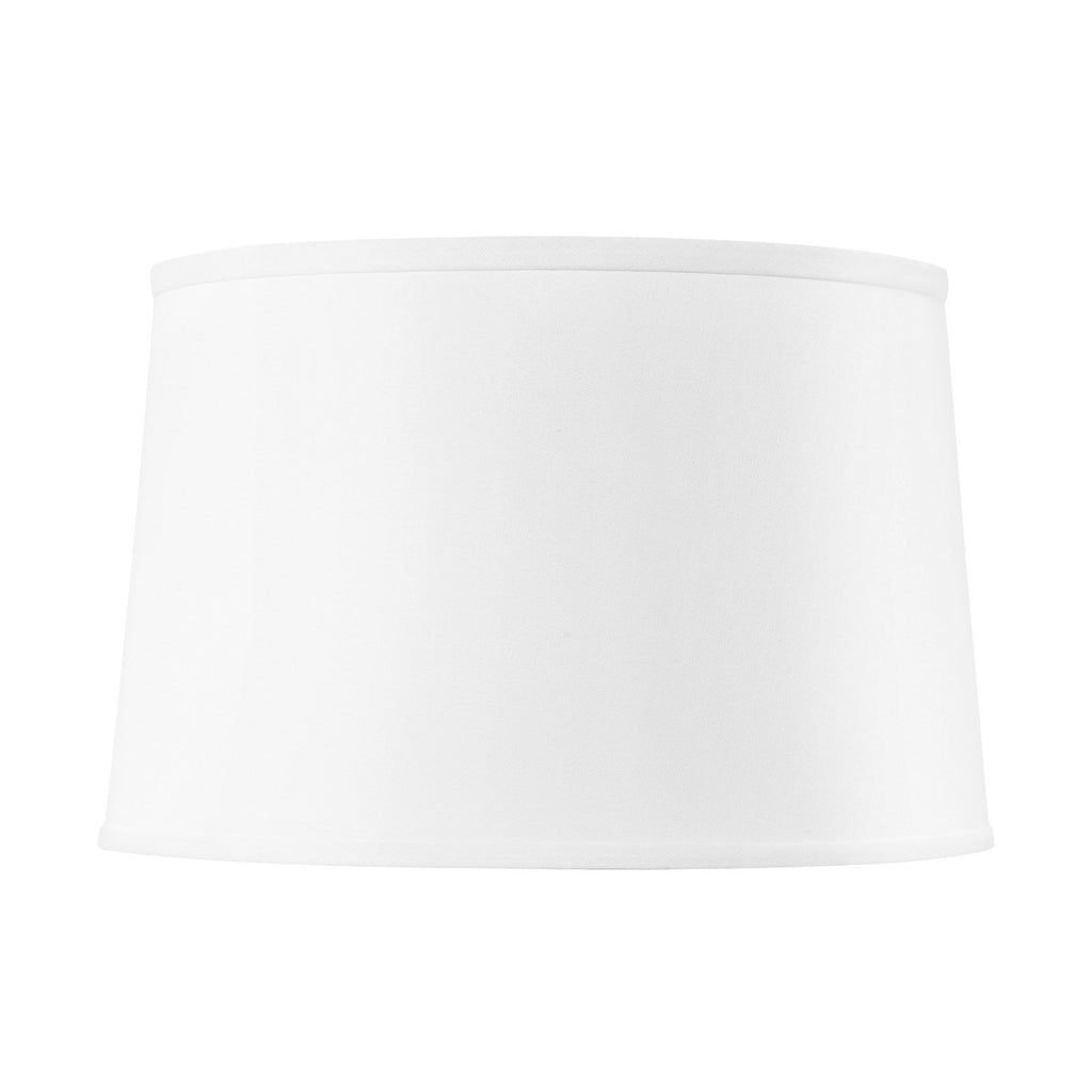 White Linen Shade With Gold - 17 Inch