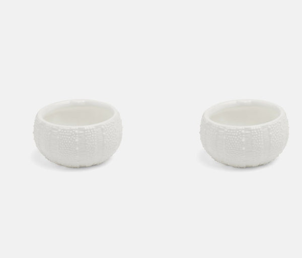 Blue Pheasant Marine Sea Urchin Pinch Bowls, Set of 2 - White